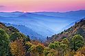 Sunrise over Appalachian Mountains in Autumn 