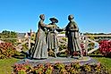 Statue of Susan B Anthony Amelia Bloomer and Elizabeth Cady Stanton Seneca Falls New York.