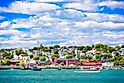 Portland, Maine, USA coastal townscape.