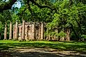 Sheldon Ruins is located in South Carolina and is an old church that was used during times of war. It was built in the mid-1700's and burned down twice.