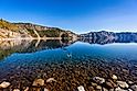 At the Crater Lake, Oregon after hiking on the Cleetwood Cove trail.