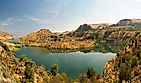 Panorama of Roosevelt Lake Created by the Grand Coulee Dam in the State of Washington