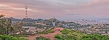 Sunset photo looking towards Sutro Tower in San Francisco.