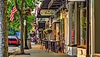 Shops on Main Street in the Business District of Historical Downtown Chagrin Falls, Ohio. Editorial credit: Lynne Neuman / Shutterstock.com