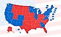 US election results map.