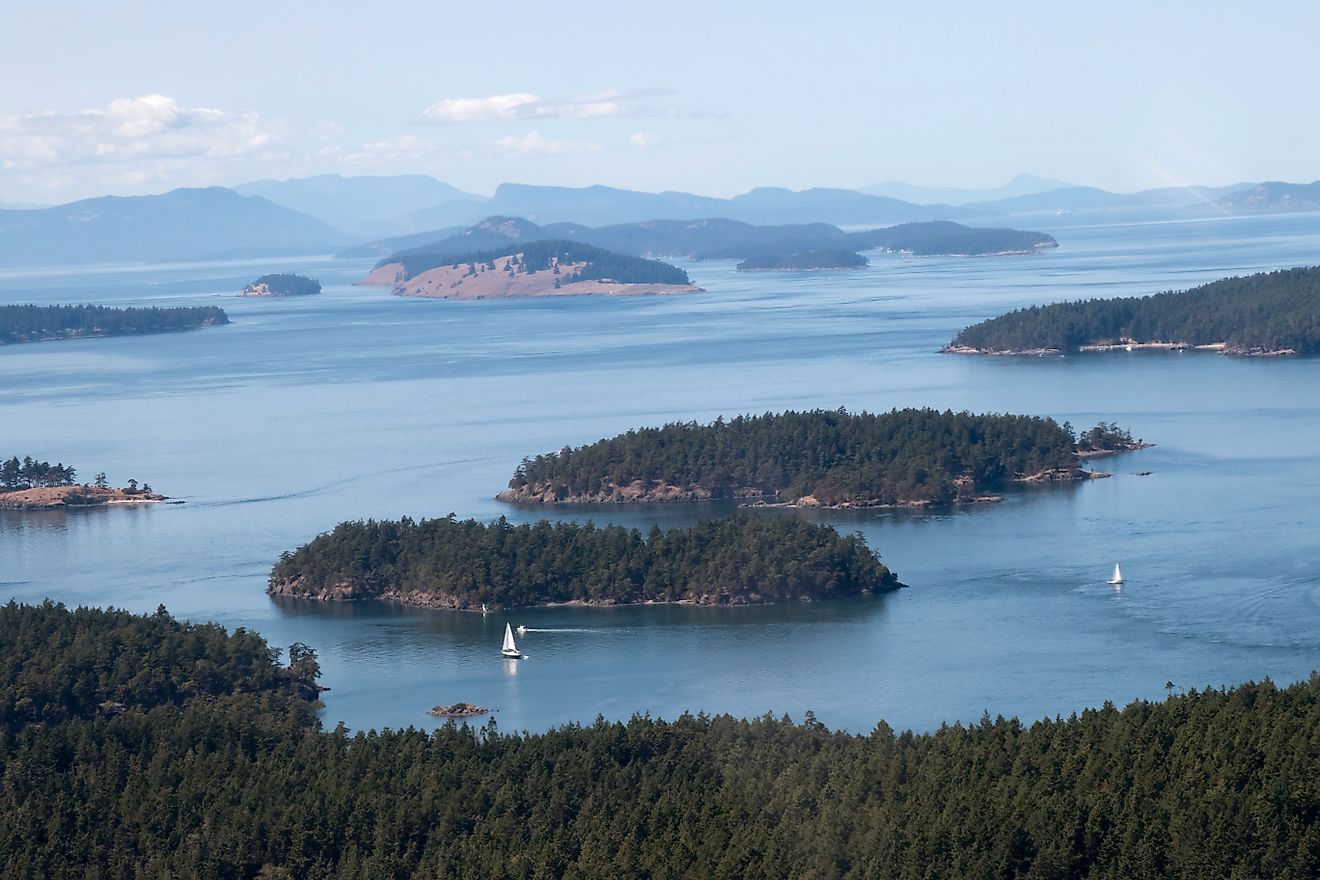 Sailing through the San Juan Islands, Washington State. 