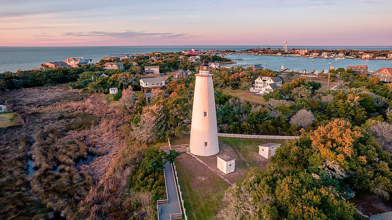 Ocracoke Lighthouse on Ocracoke, North Carolina.