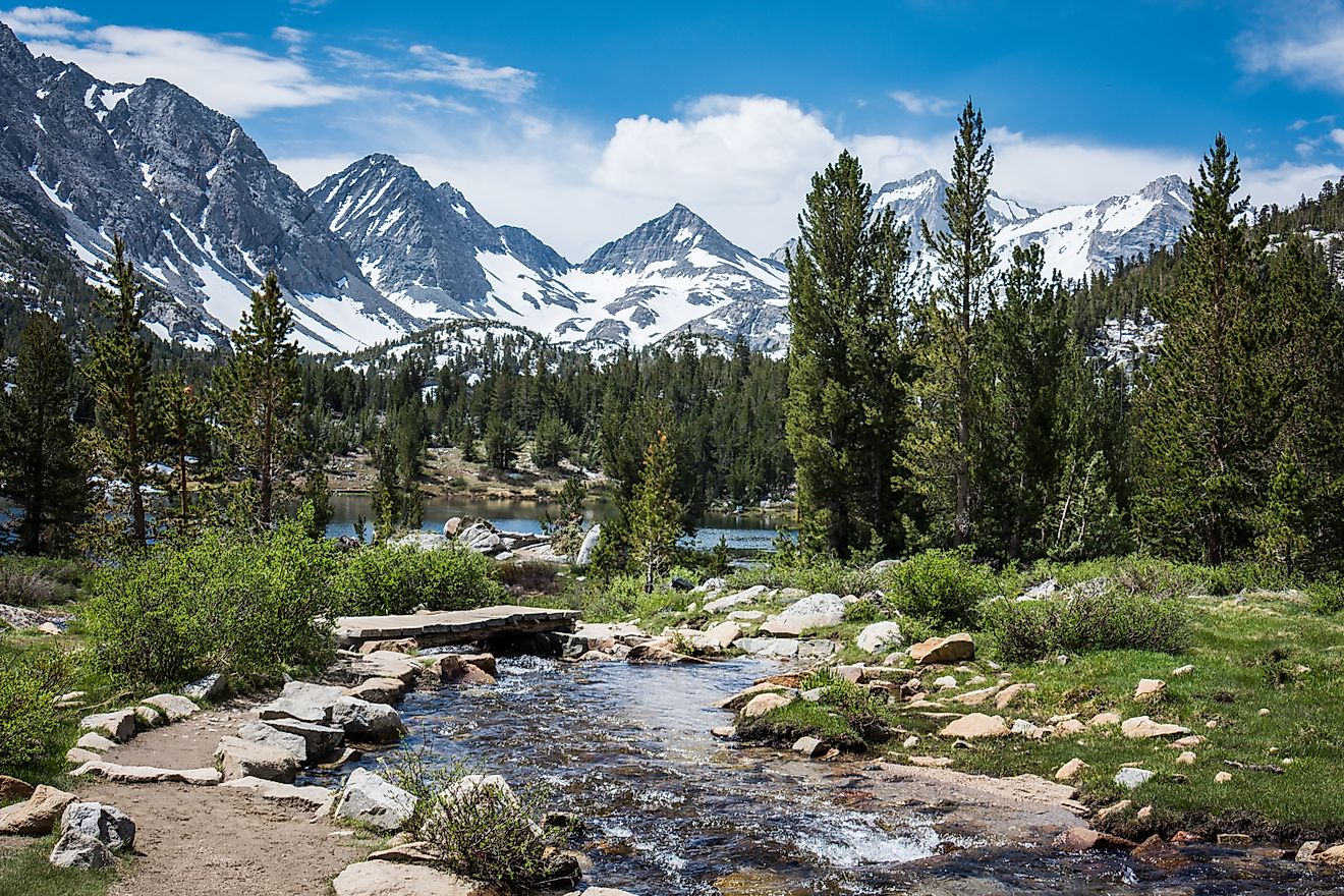 Small creek in Eastern Sierra Nevada mountains in California, along the John Muir Trail