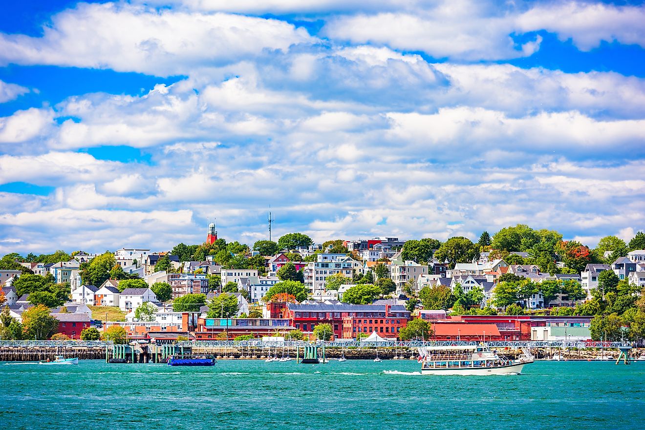 Portland, Maine, USA coastal townscape.