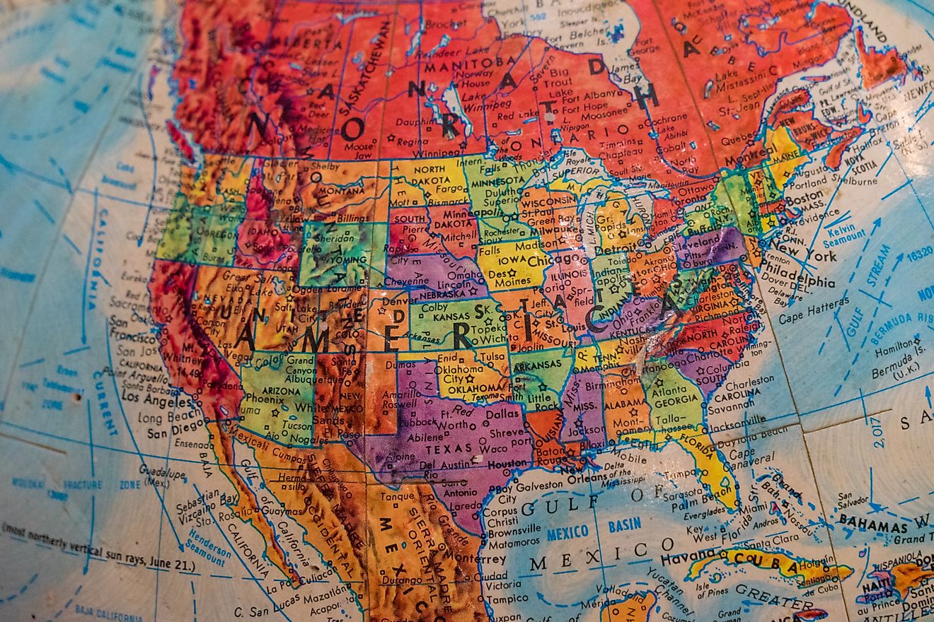 Antique globe focused on North America and the United States of America USA. Image credits: KLiK Photography via Shutterstock