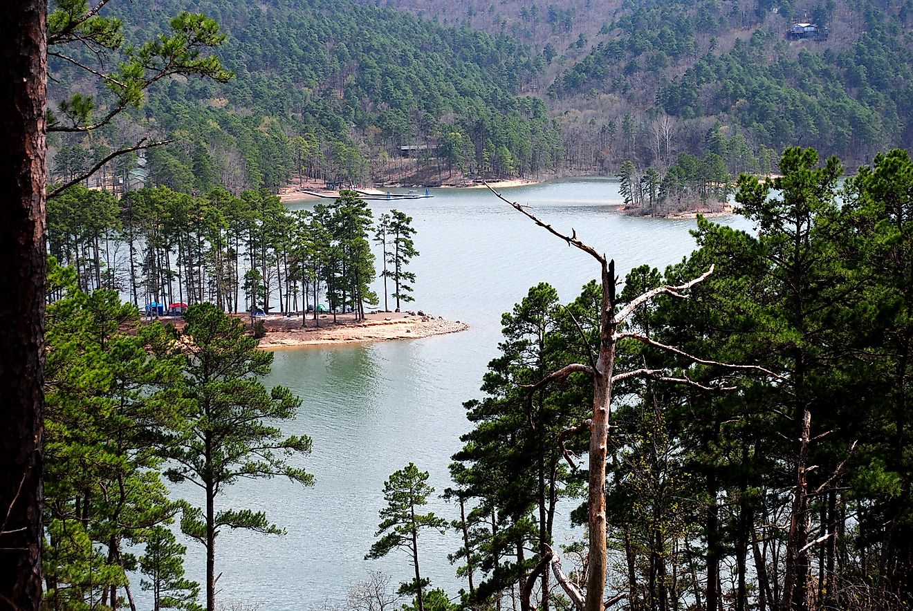 Beautiful Scenic Lake View From Mountain Trail on Lake Ouachita Arkansas