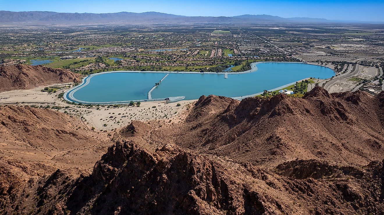 Aerial view of Lake Cahuilla.