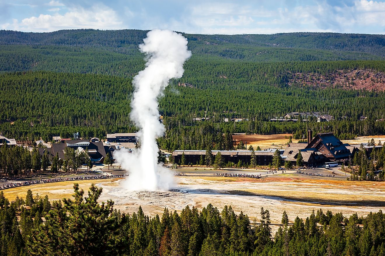 Old Faithful geyser at Yellowstone National Park