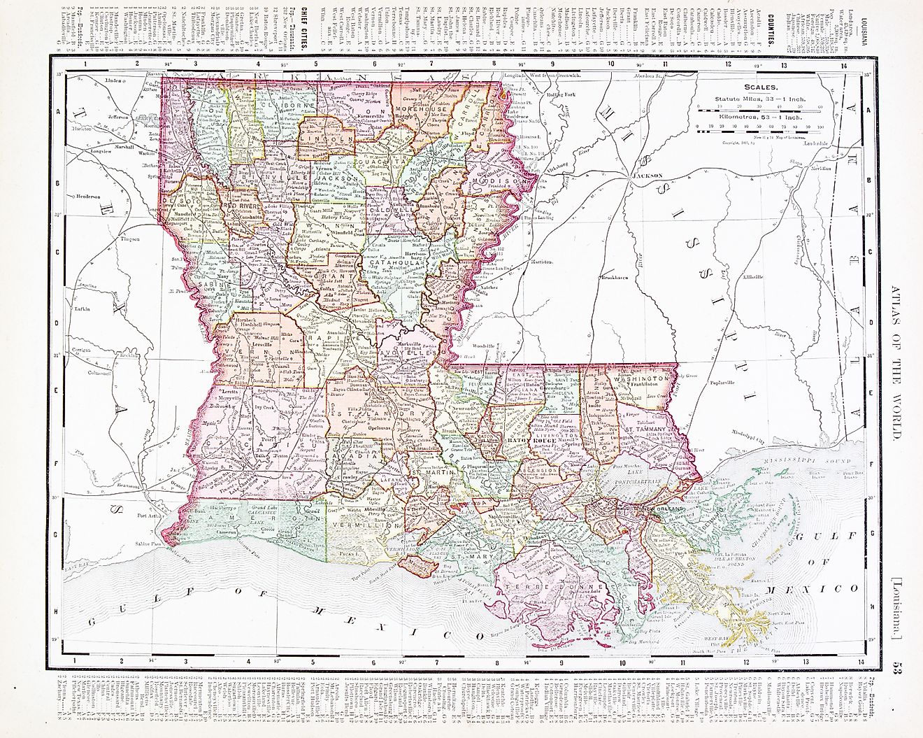 A map of Louisiana