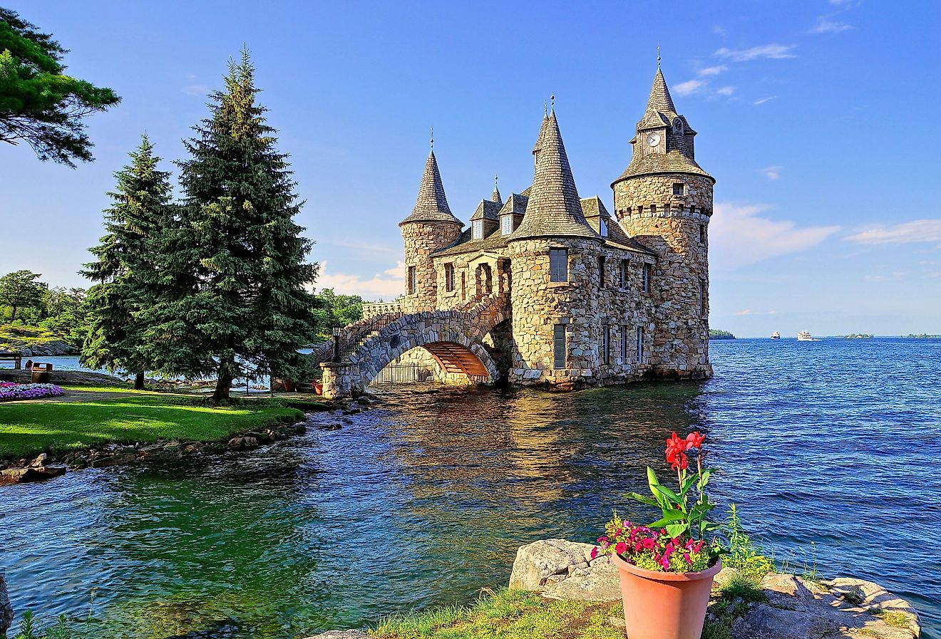 Castle on Heart Island, one of the Thousand Islands, New York state.