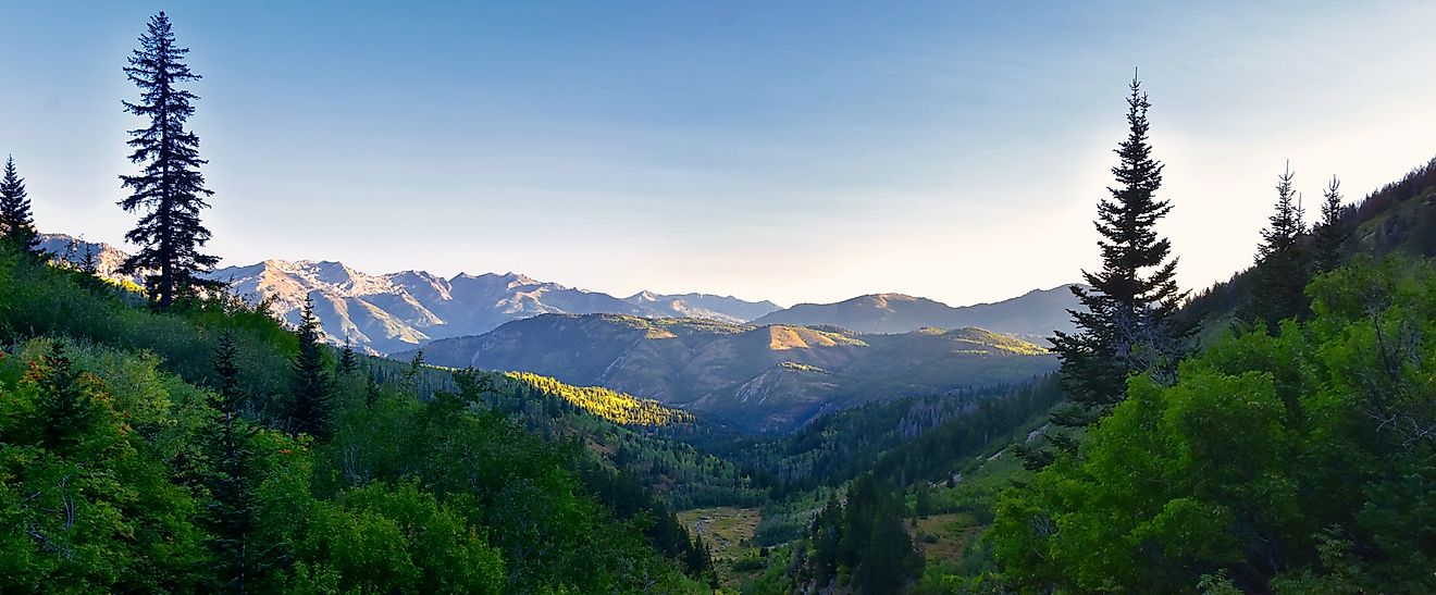 Timpanogos hiking trail views in Uinta Wasatch Cache National Forest, around Utah Lake,
