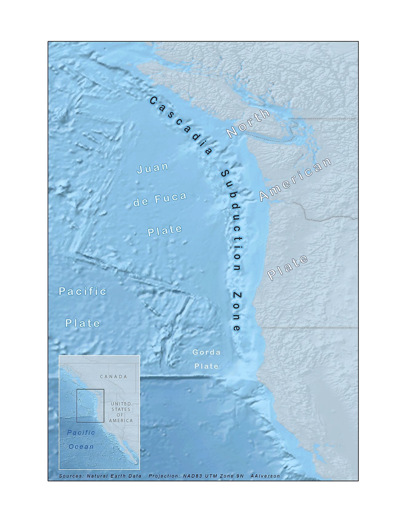 The Cascadia Subduction Zone. Editorial credit: Alicia.iverson via Wikimedia Commons