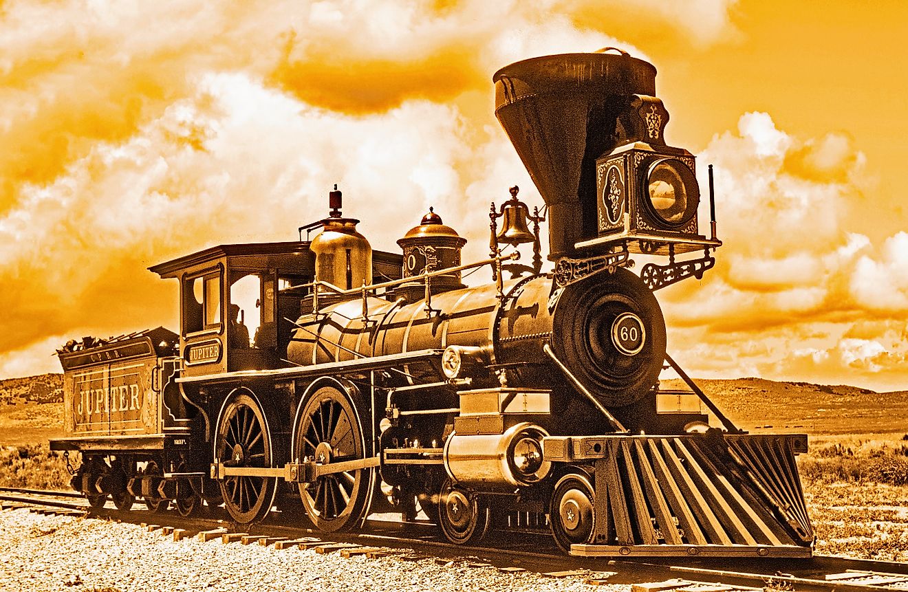 Promonotory, Utah, 1996, Jupiter 60 Train, Locomotive and Tender Car, Promonotory, Utah, CPRR, Central Pacific Railroad, Golden Spike National Historical Park