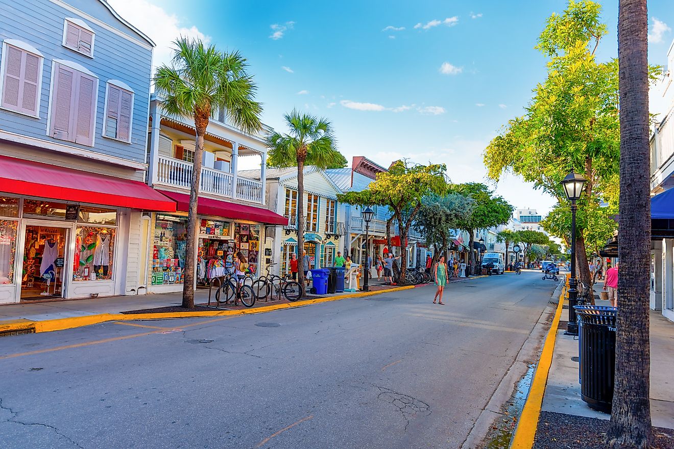 People in Duval Street in Key West, FL. 