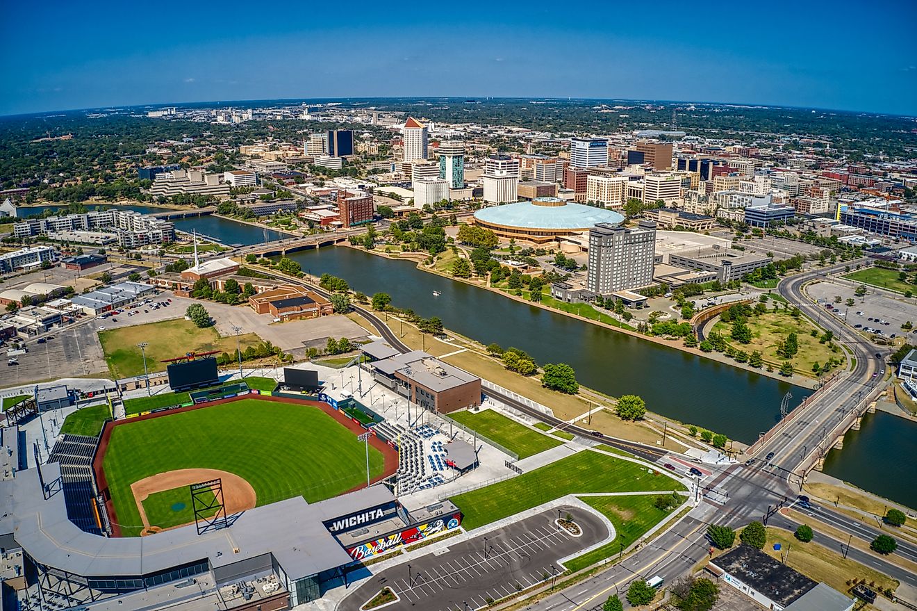 Wichita, Kansas. Aerial View of the Population Center. Editorial credit: Jacob Boomsma / Shutterstock.com