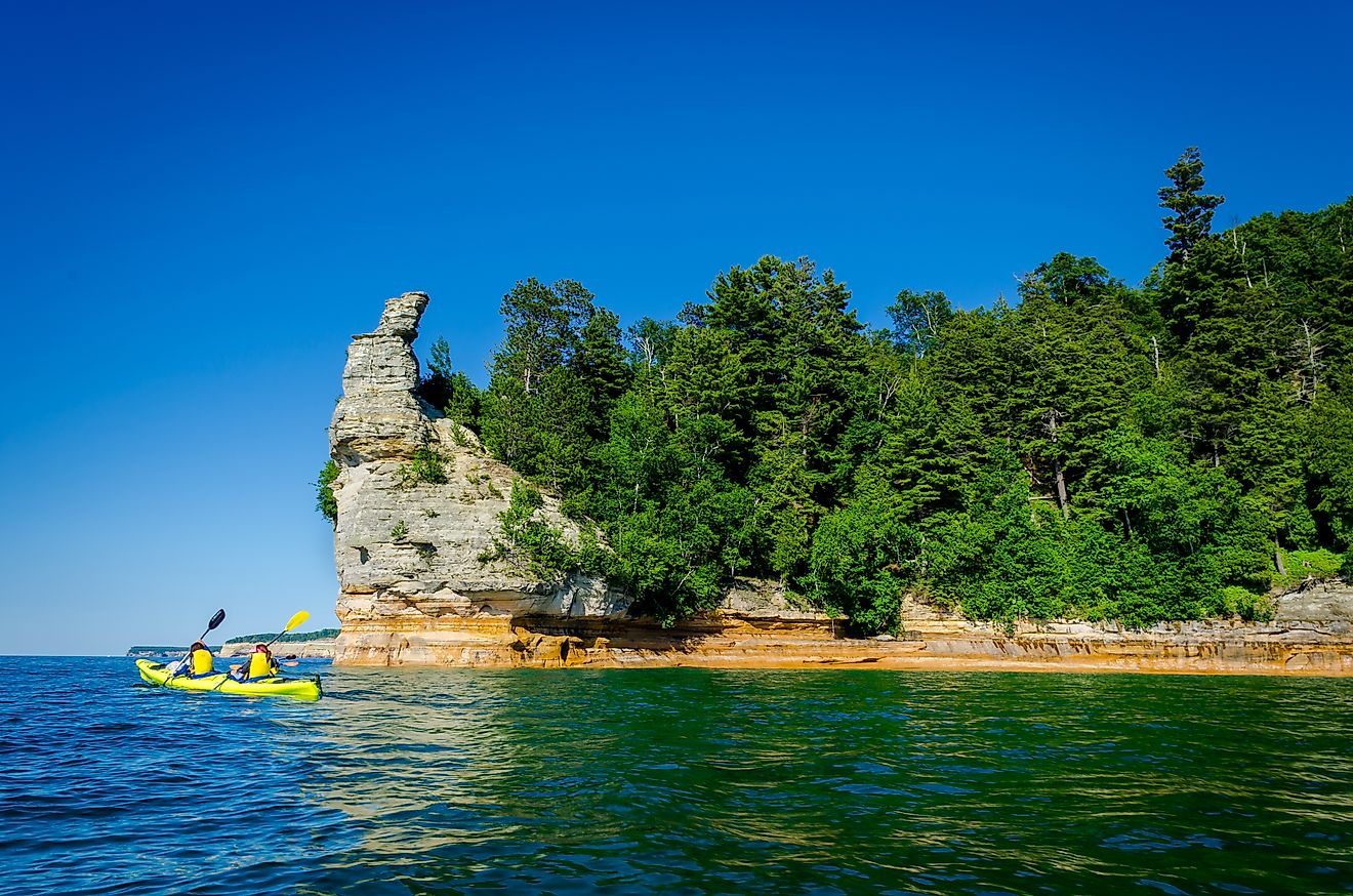 Kayak near Miners Castle, Pictured Rock National Lakeshore