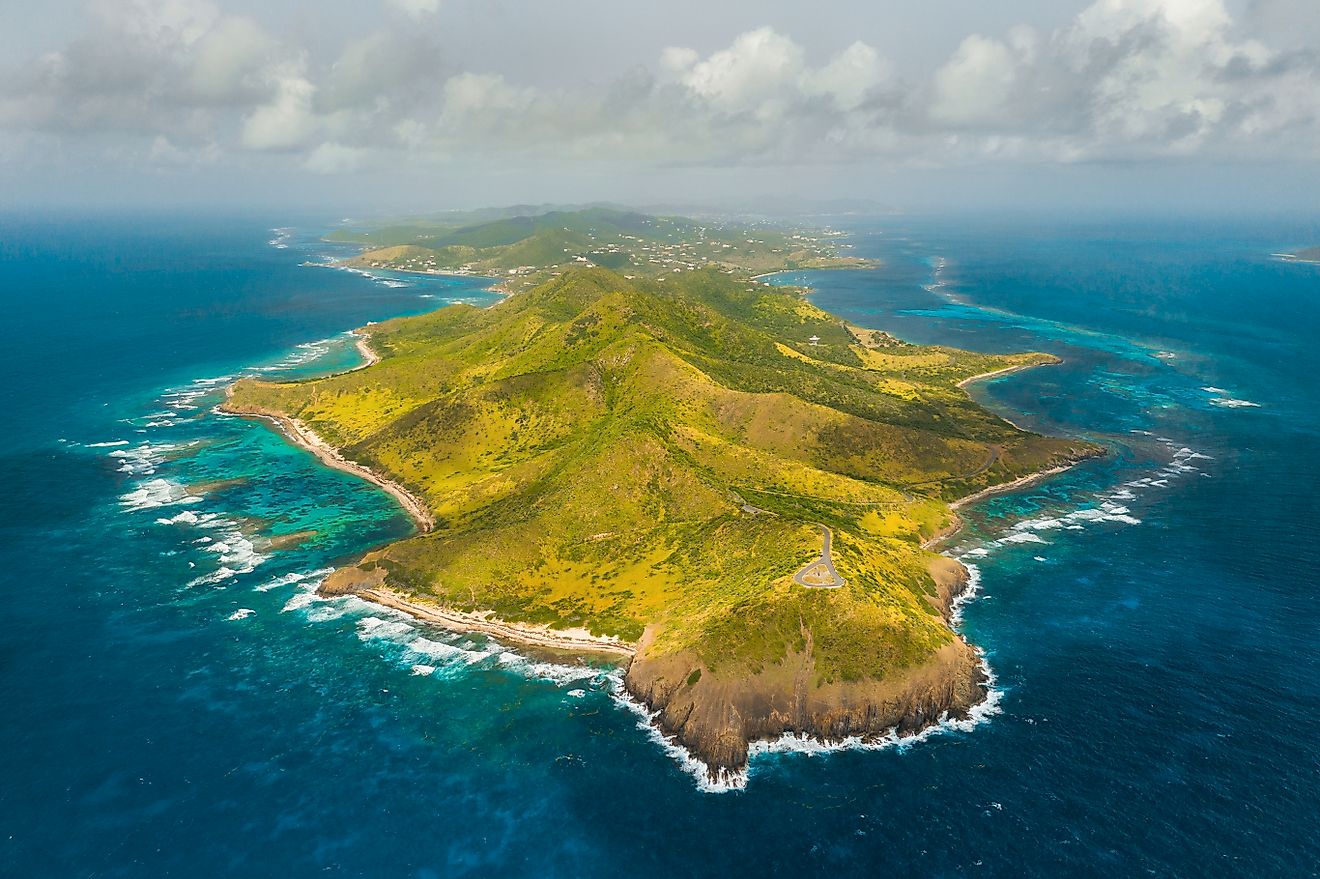 East Coast drone view of St Croix US Virgin Islands Point Udall