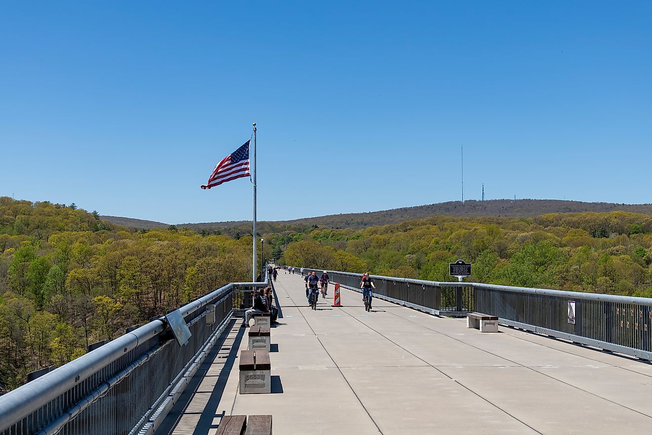 View over the 1.28 miles Walkway Over the Hudson State Historic Park Bridge