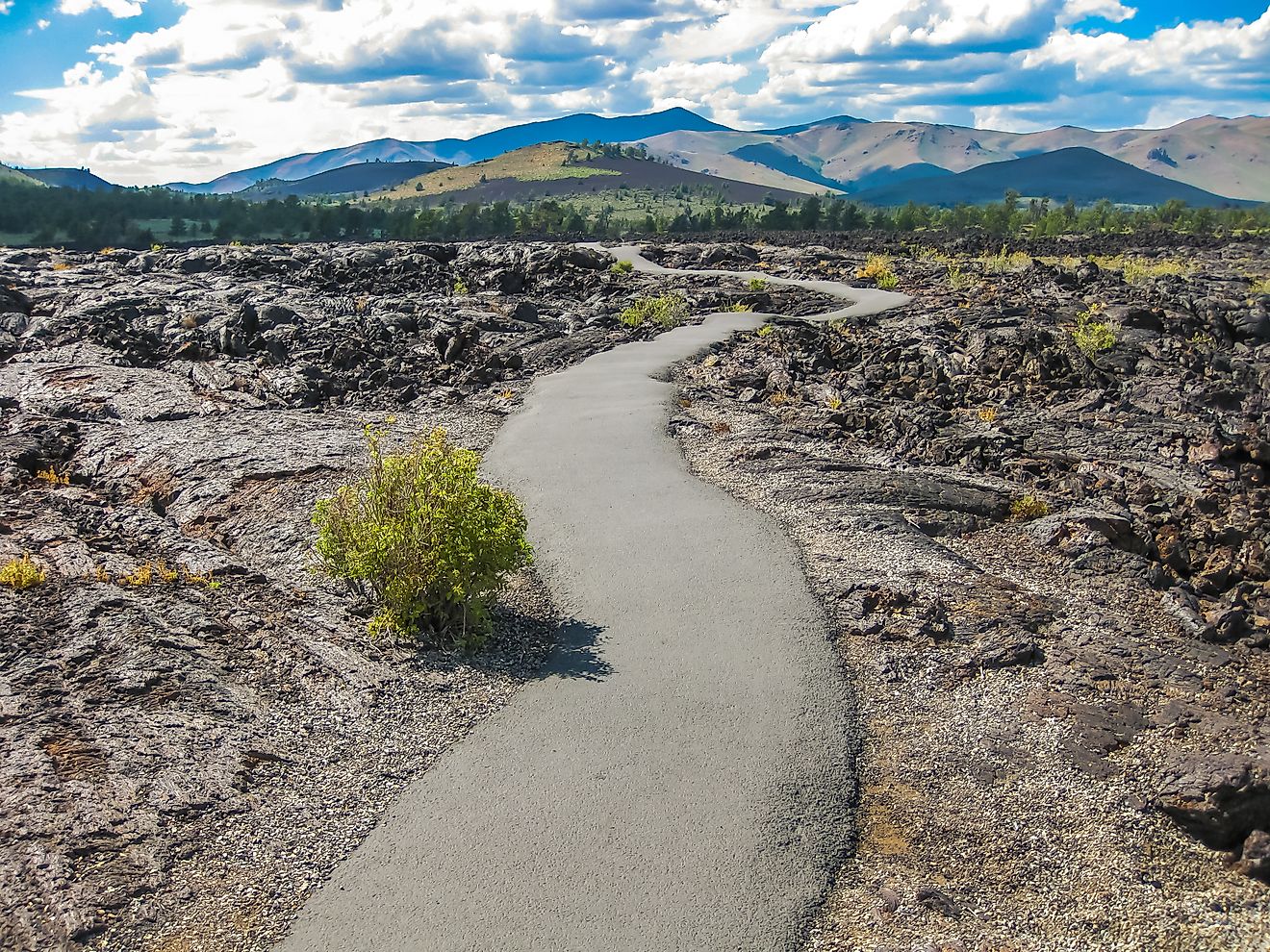 The Craters of the Moon National Monument and Preserve is unique for its lava fields. 