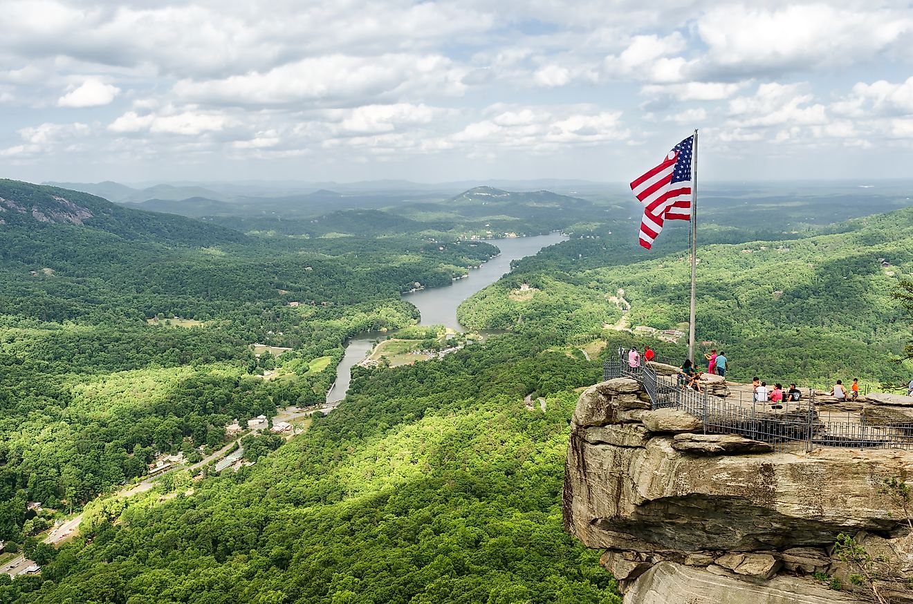 Overlooking Chimney Rock at Chimney Rock mountain State Parkand