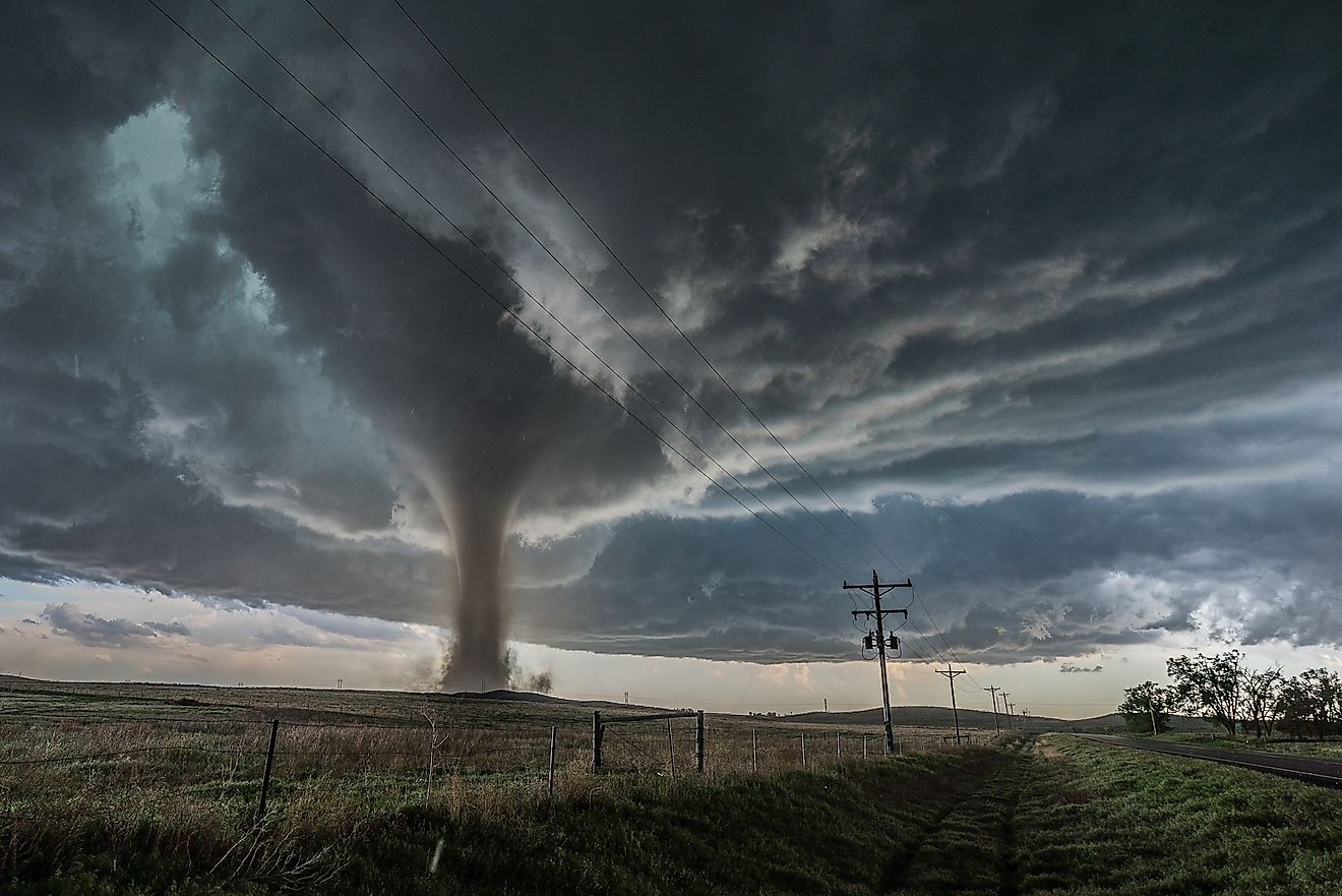 Tornado forming in a field while storm chasing in Colorado.