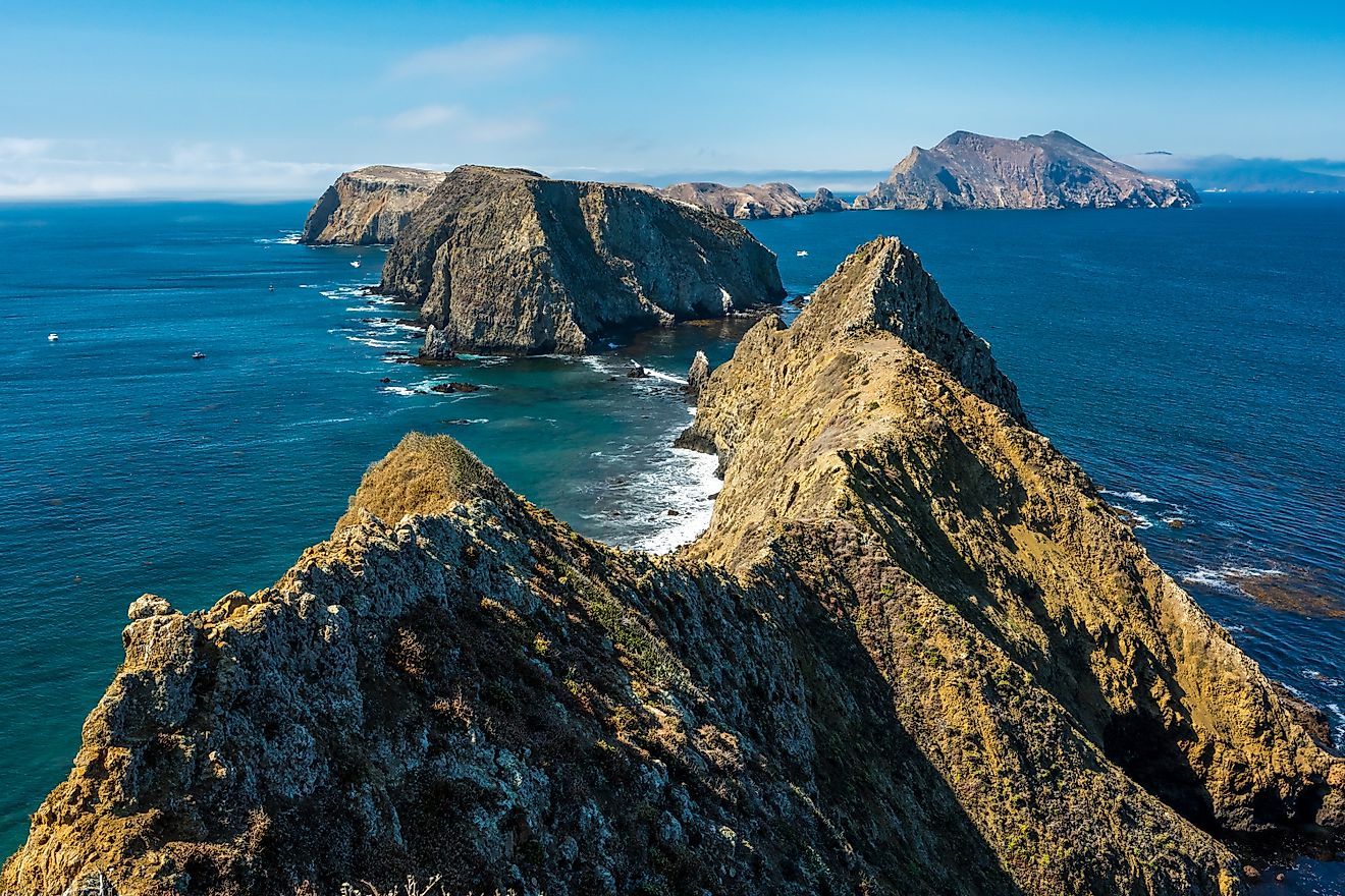 Mountain Ridges Rise High Over The Pacific Ocean in Channel Islands National Park