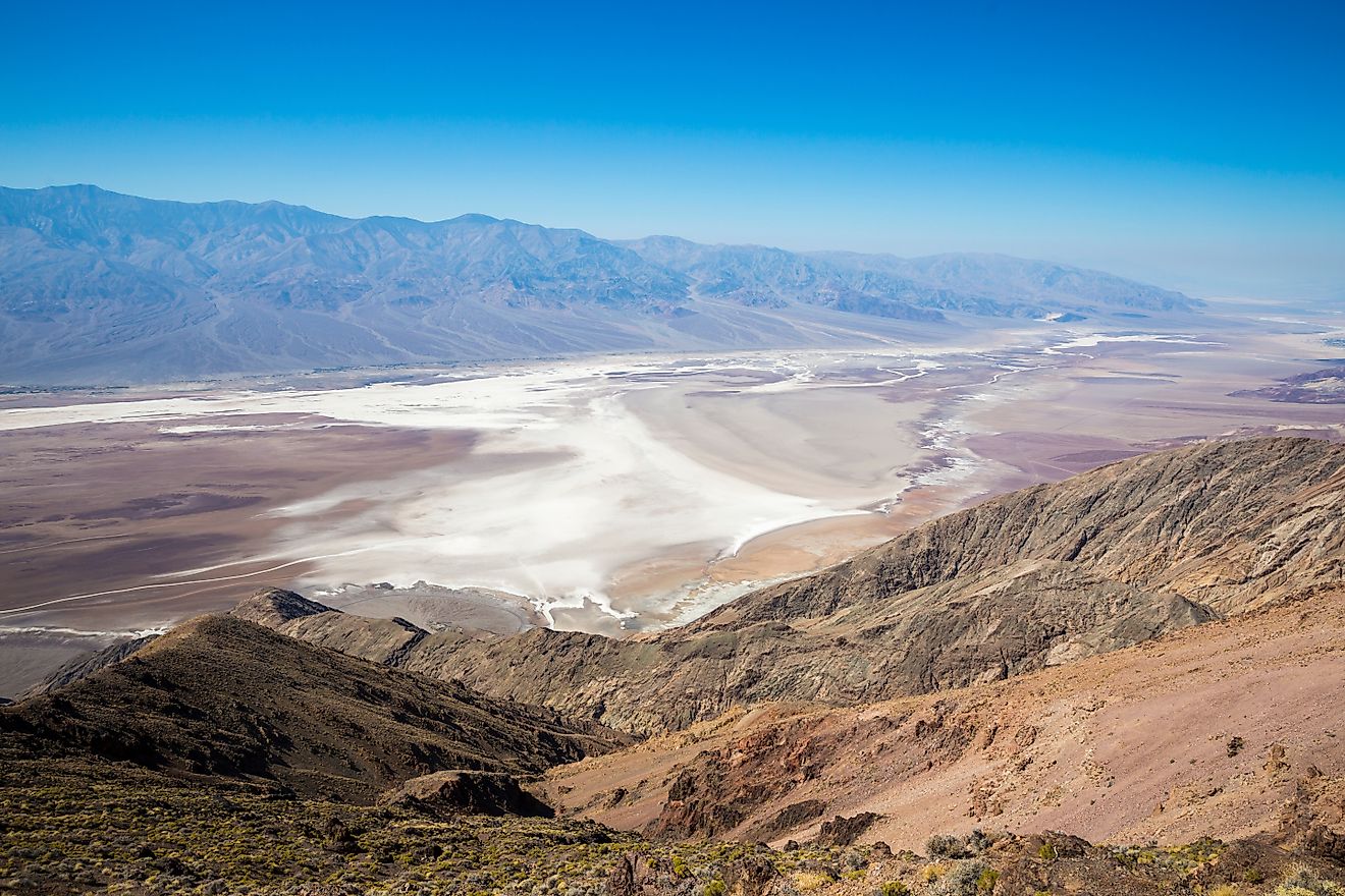 Landscape view of Death Valley National Park during the day as seen from Dantes View (California).