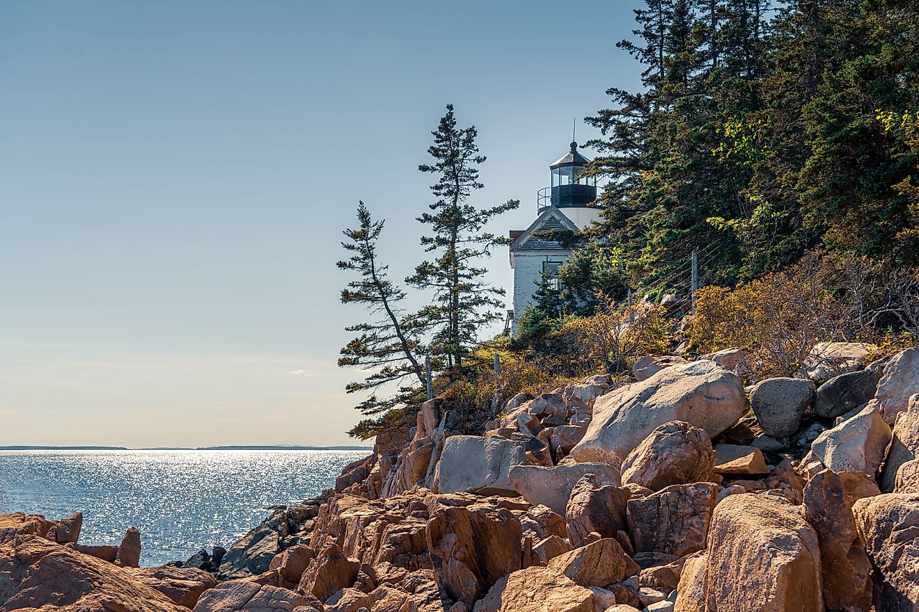 Bass Harbor Head lighthouse located in Acadia National Park, Maine 