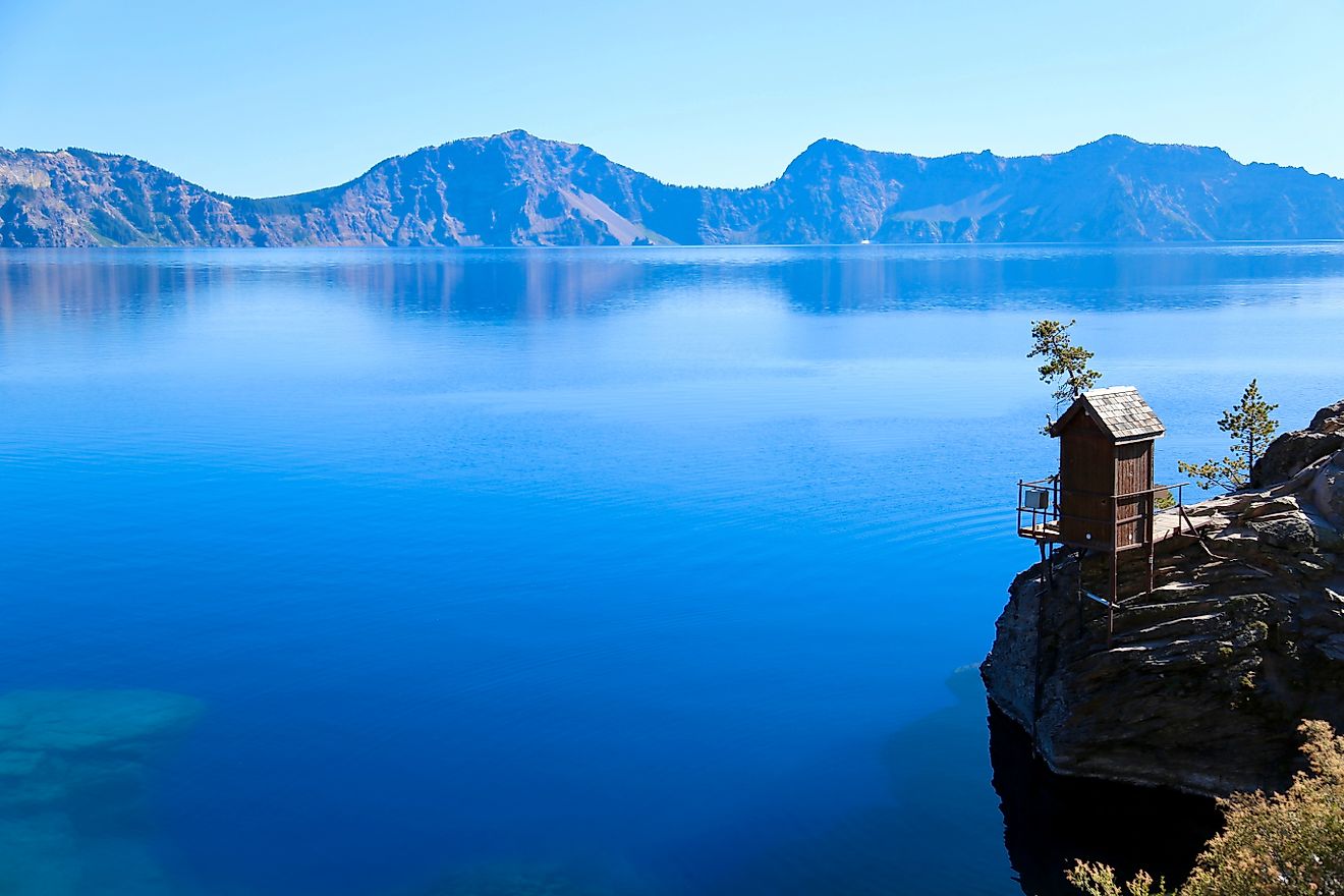 View of Crater Lake along a Trail in Crater Lake National Park, Oregon