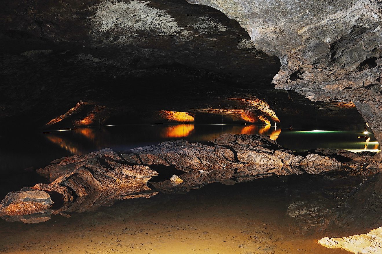 Underground Lake in Lost Sea Cave in Sweetwater Tennessee