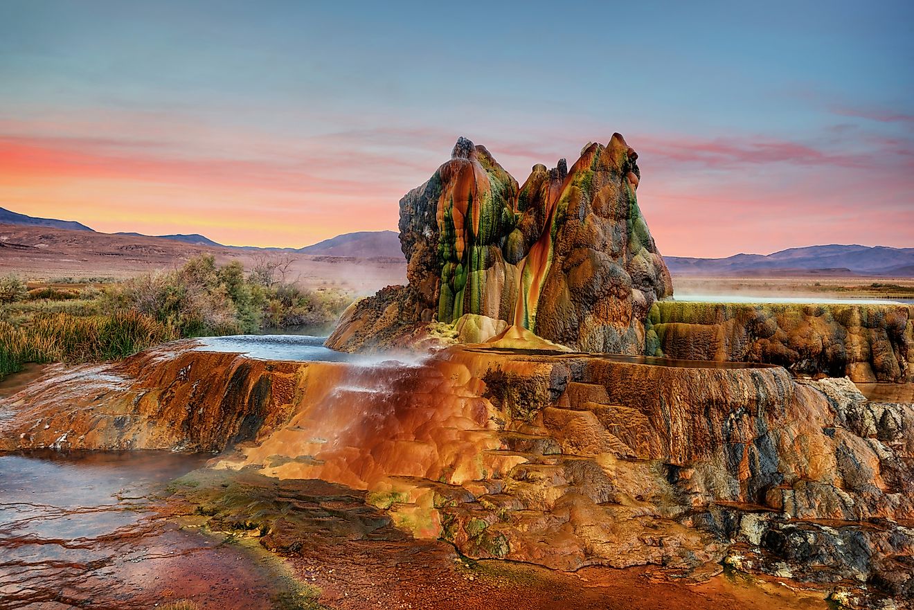 Colorful fly ranch geyser.