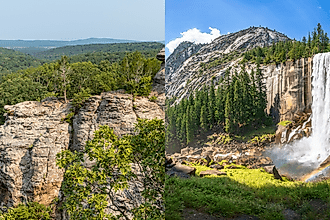 landscapes of a national forest and a national park
