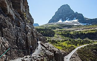 Hikers at Highline Trail (Glacier National Park, Montana)