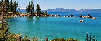 Lone kayaker, North Lake Tahoe Bay.