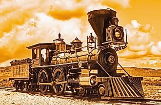 Promonotory, Utah, 1996, Jupiter 60 Train, Locomotive and Tender Car, Promonotory, Utah, CPRR, Central Pacific Railroad, Golden Spike National Historical Park