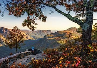 Autumn view of the Linville Gorge Wilderness from Wisemans Point Overlook