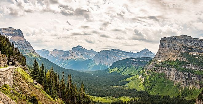 Glacier National Park in the Rocky Mountain Range of Montana.