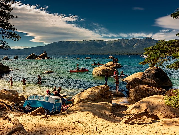 Beach at Sand Harbor, LakeTahoe in the summer.