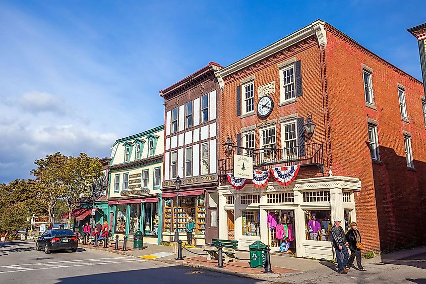 Victorian architecture in downtown Bar Harbor, Maine