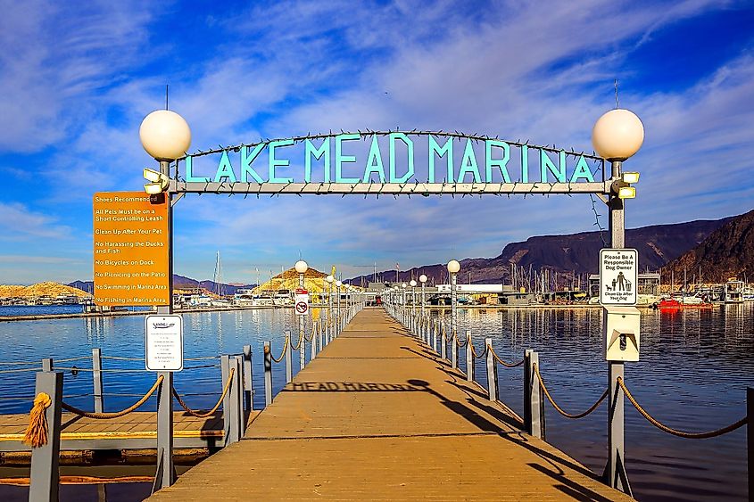 Lake Mead Marina of the Lake Mead National Recreation Area.