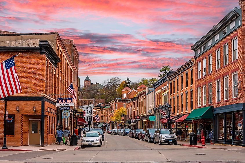 Historical Main Street in Galena, Illinois