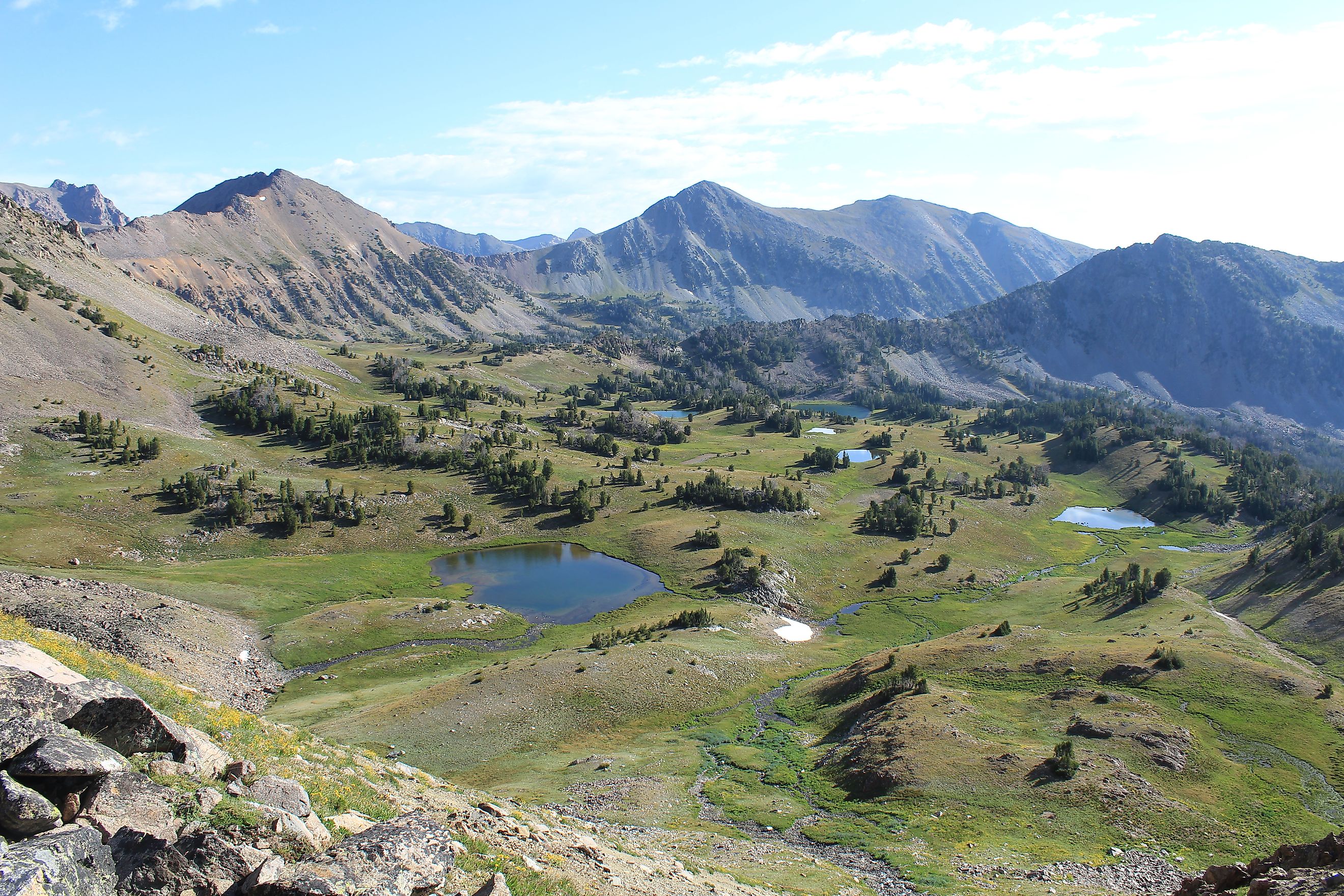Mountain basin below Echo Peak in Beaverhead-Deerlodge National Forest, just outside of Yellowstone National Park.