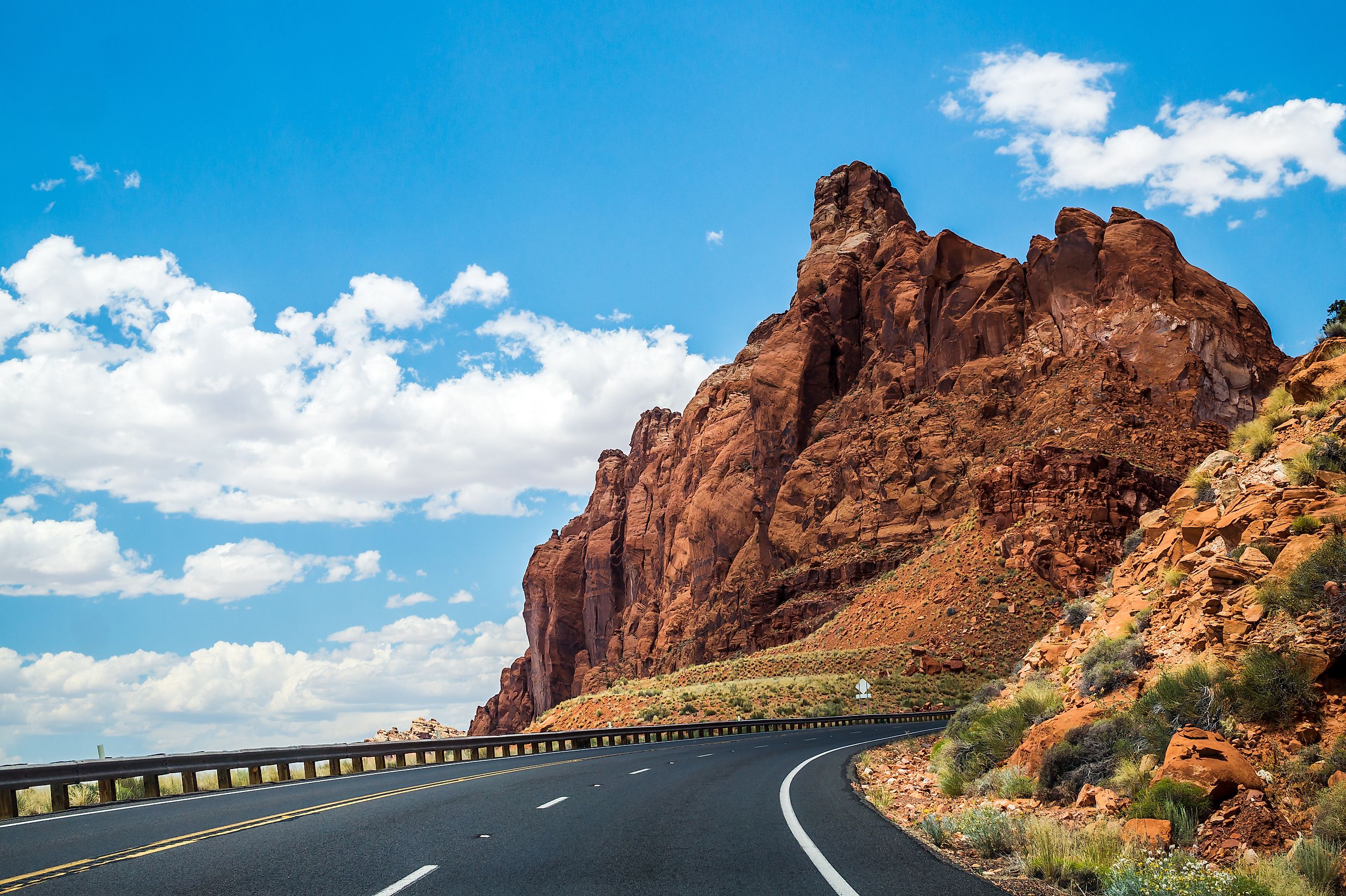 Car trip in Arizona. Highway 89