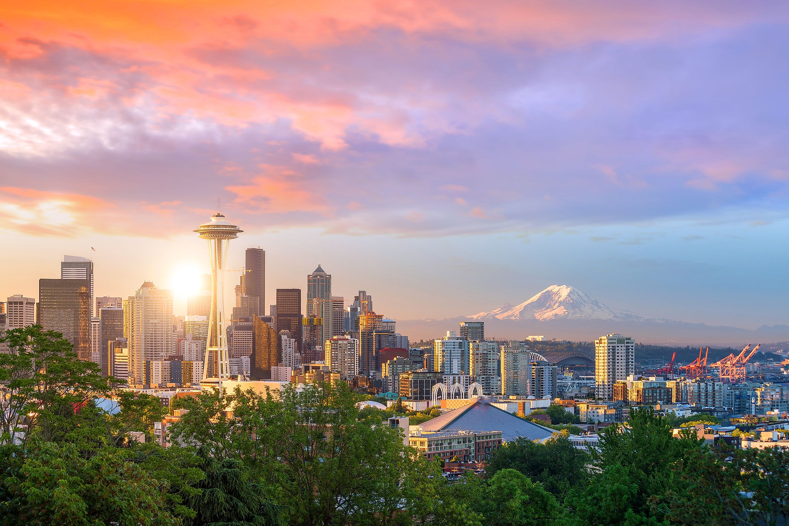 View of downtown Seattle skyline in Seattle Washington, USA