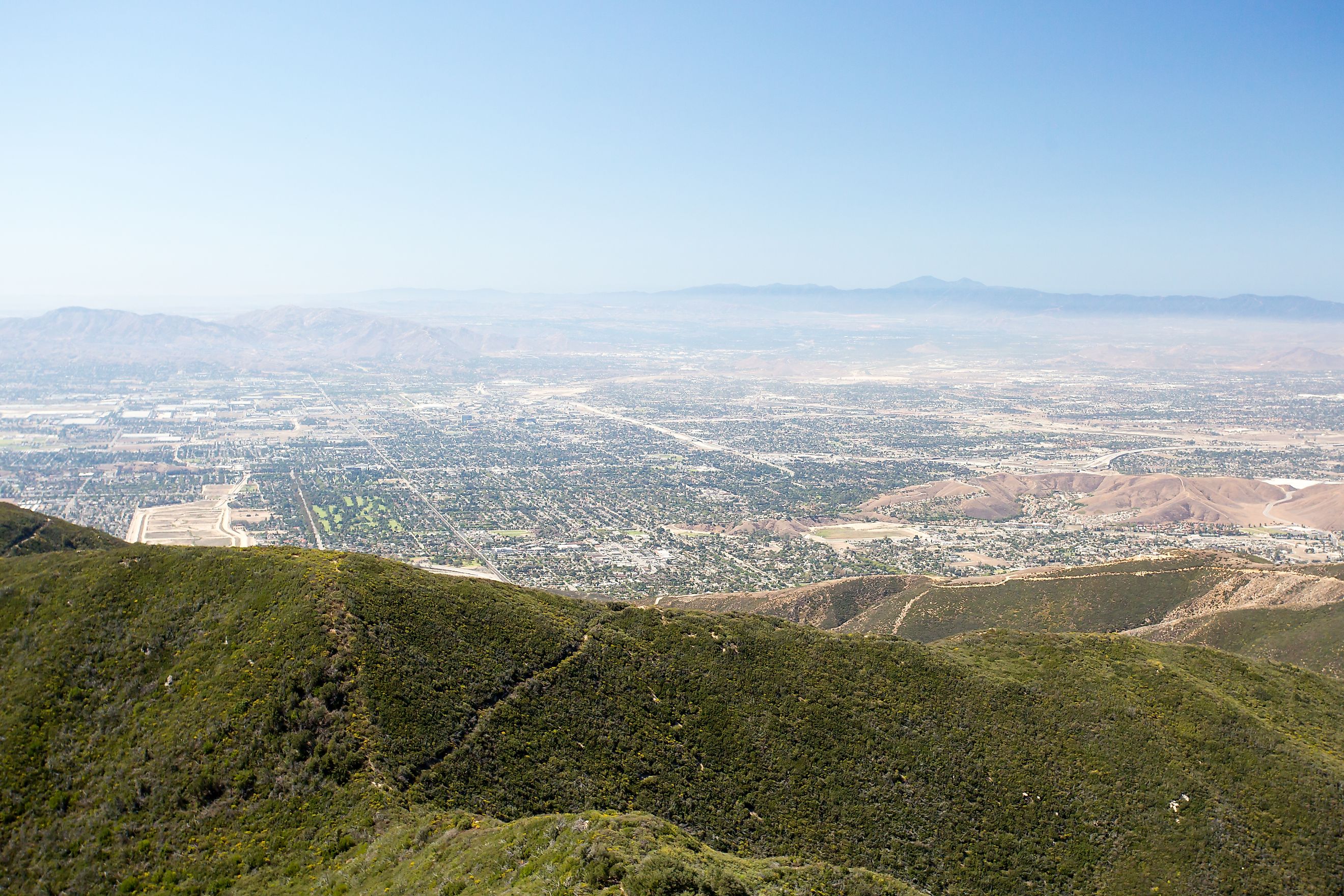 The view over San Bernardino from Hwy 18 in Los Angeles, California